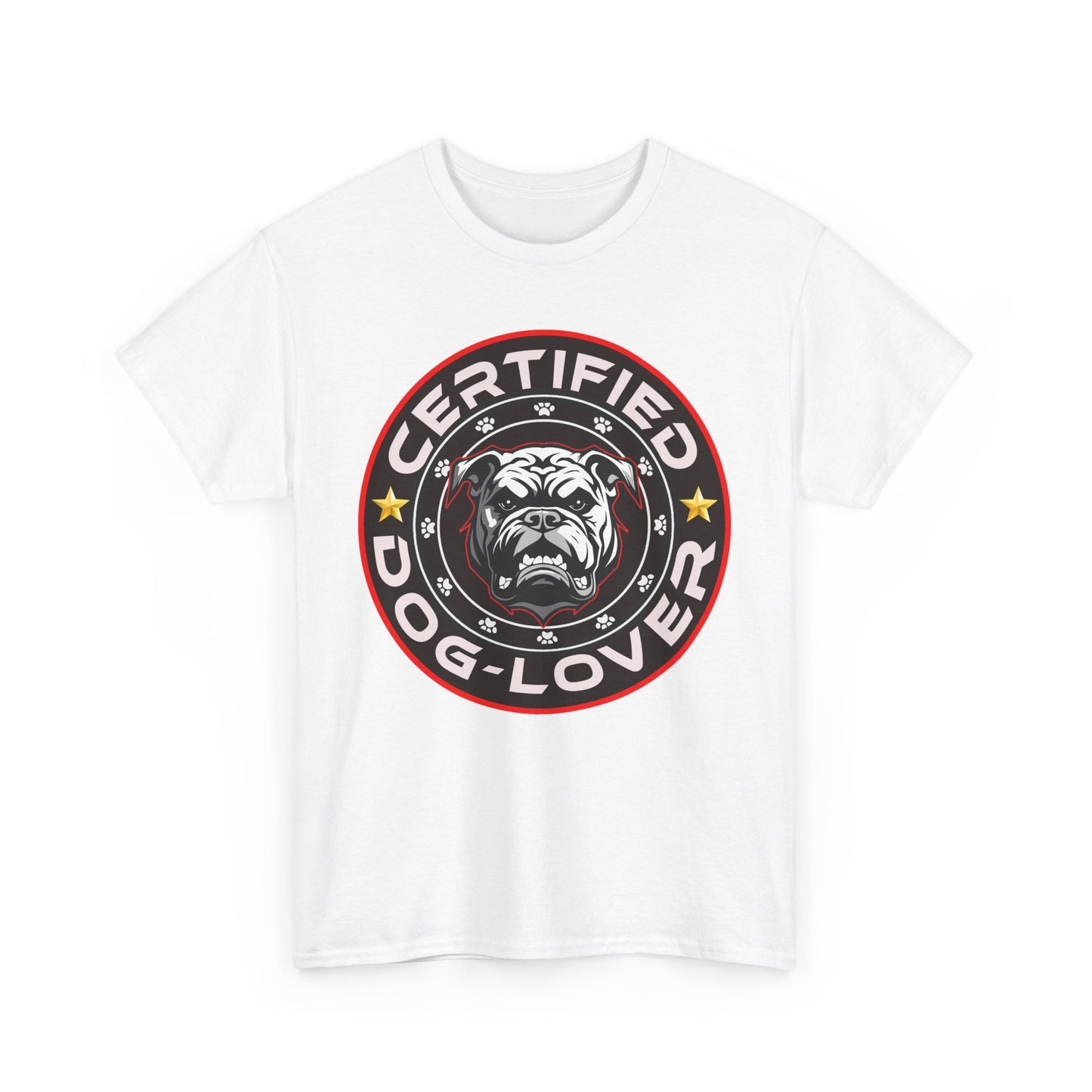 Certified Dog Lover, Unisex Heavy Cotton Tee, pets, animal care, bulldog, print design, png