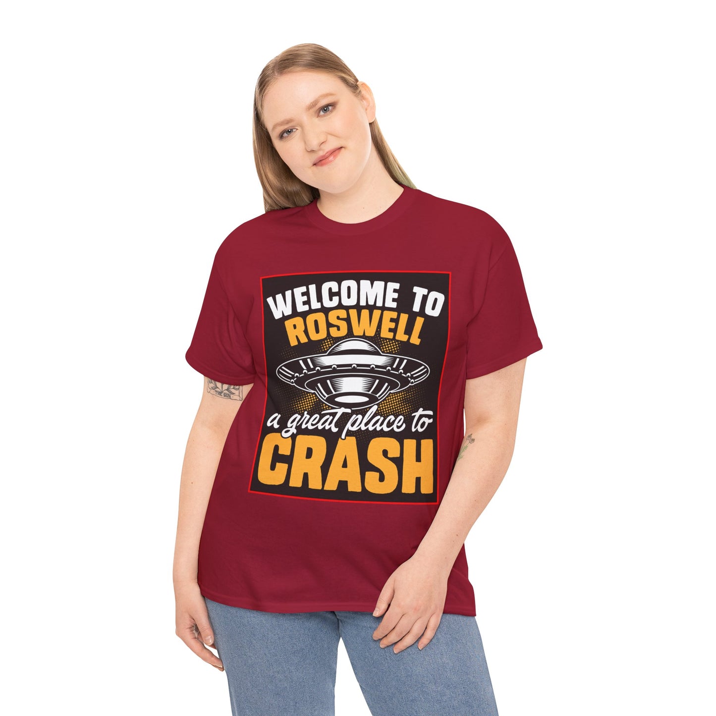 Roswell, UFO, Unisex Heavy Cotton Tee, graphic design, png, t-shirts, t-shirt, tshirts