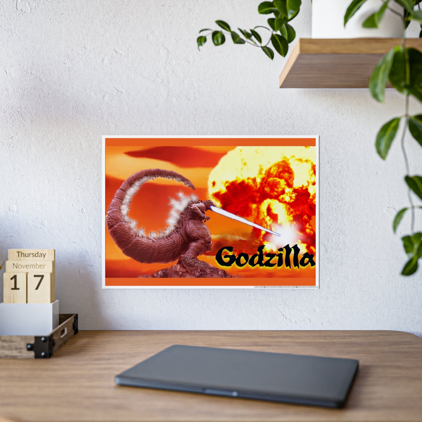 Nuclear Godzilla, Gloss Posters, Monsters, graphic design, posters, png