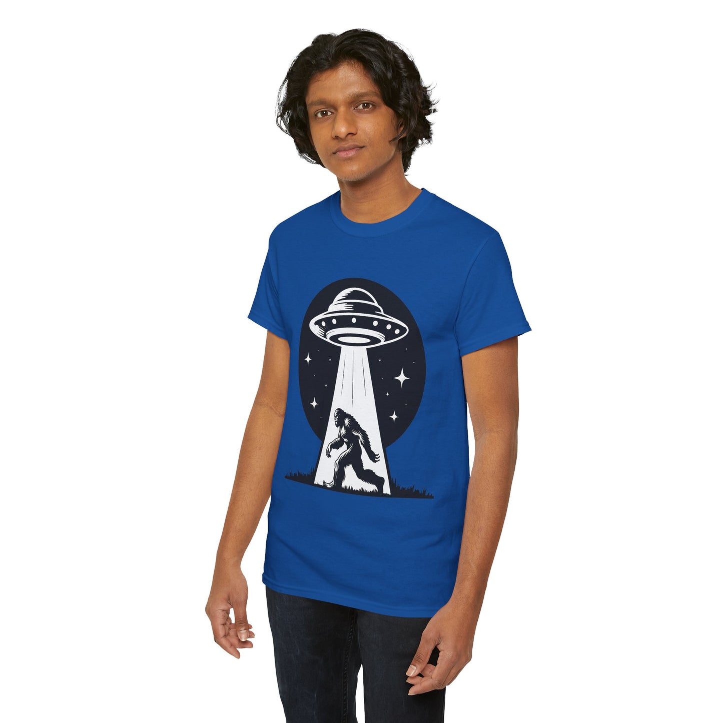 Beam Bigfoot up, UFO, Unisex Heavy Cotton Tee, Graphic Design, png