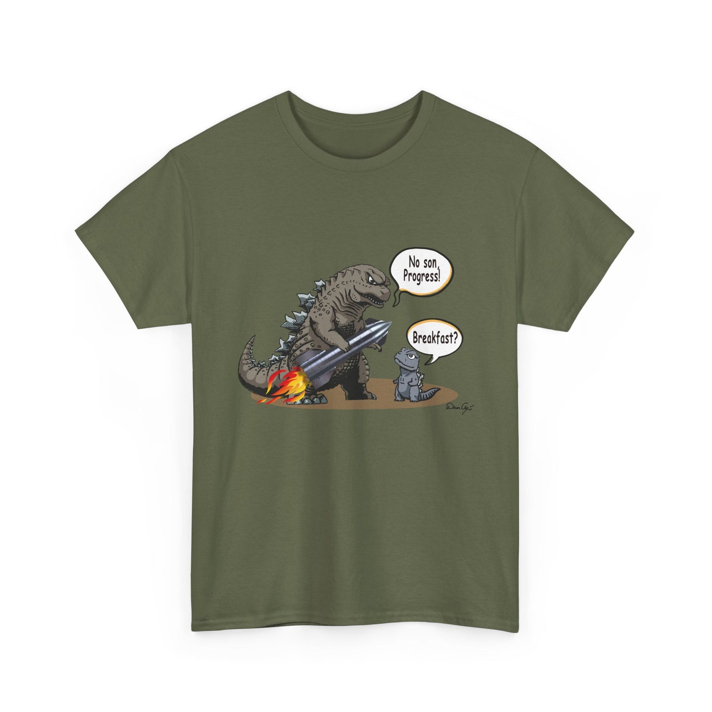 Godzilla, Son and SpaceX, Unisex Heavy Cotton Tee, print design, t-shirt, t-shirts, t-shirts, png, funny, cartoons, tee