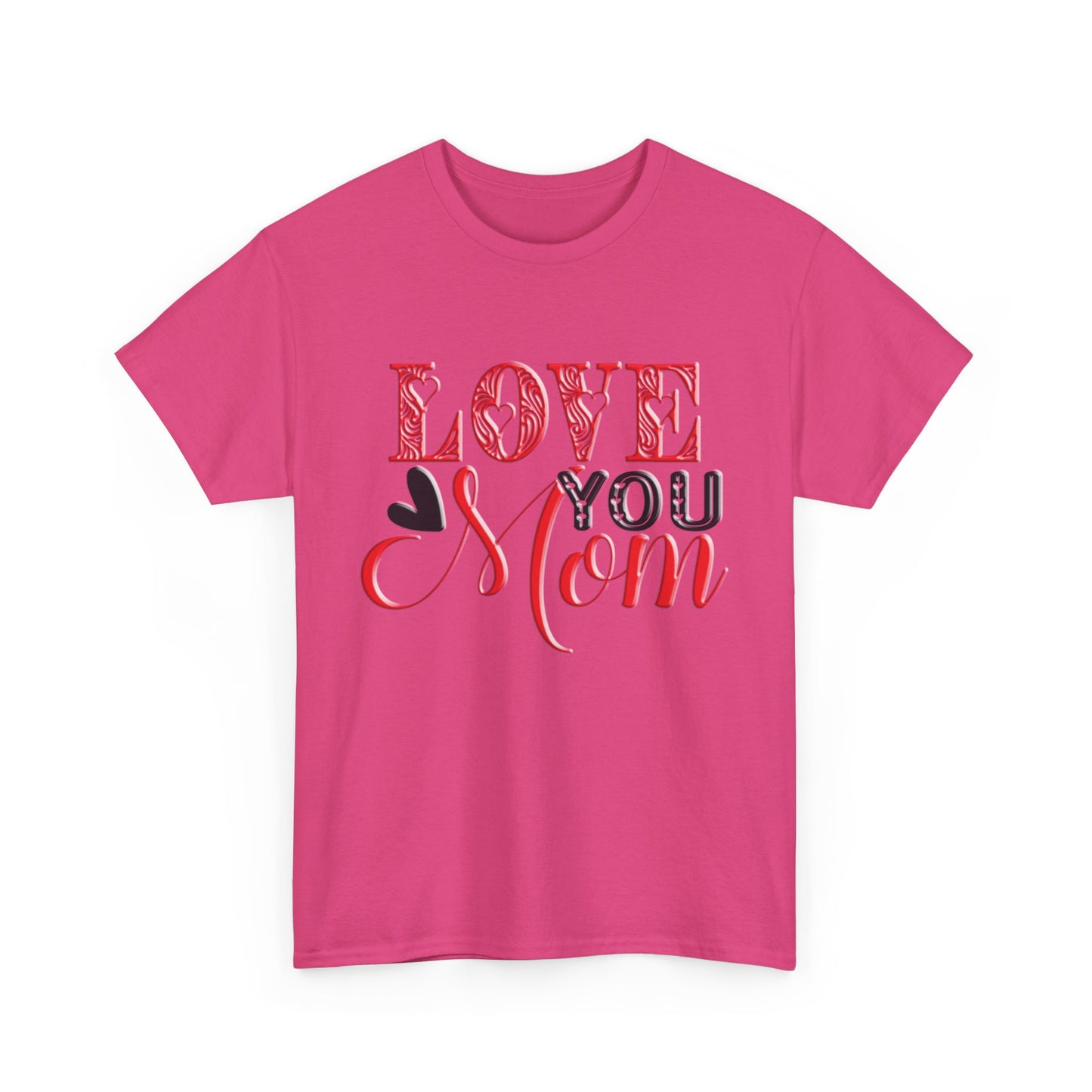 Love You Mom, Unisex Heavy Cotton Tee, Mother's Day, holiday, mother, graphic design, png