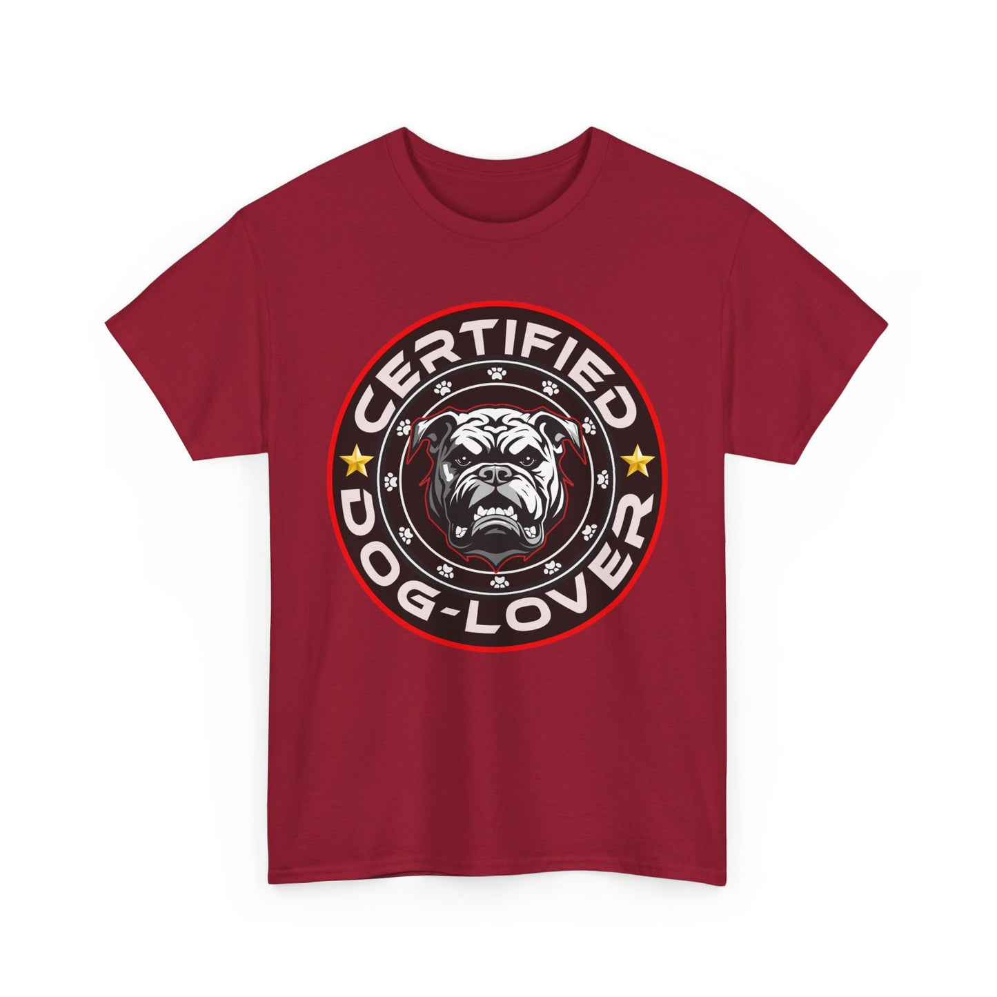 Certified Dog Lover, Unisex Heavy Cotton Tee, pets, animal care, bulldog, print design, png