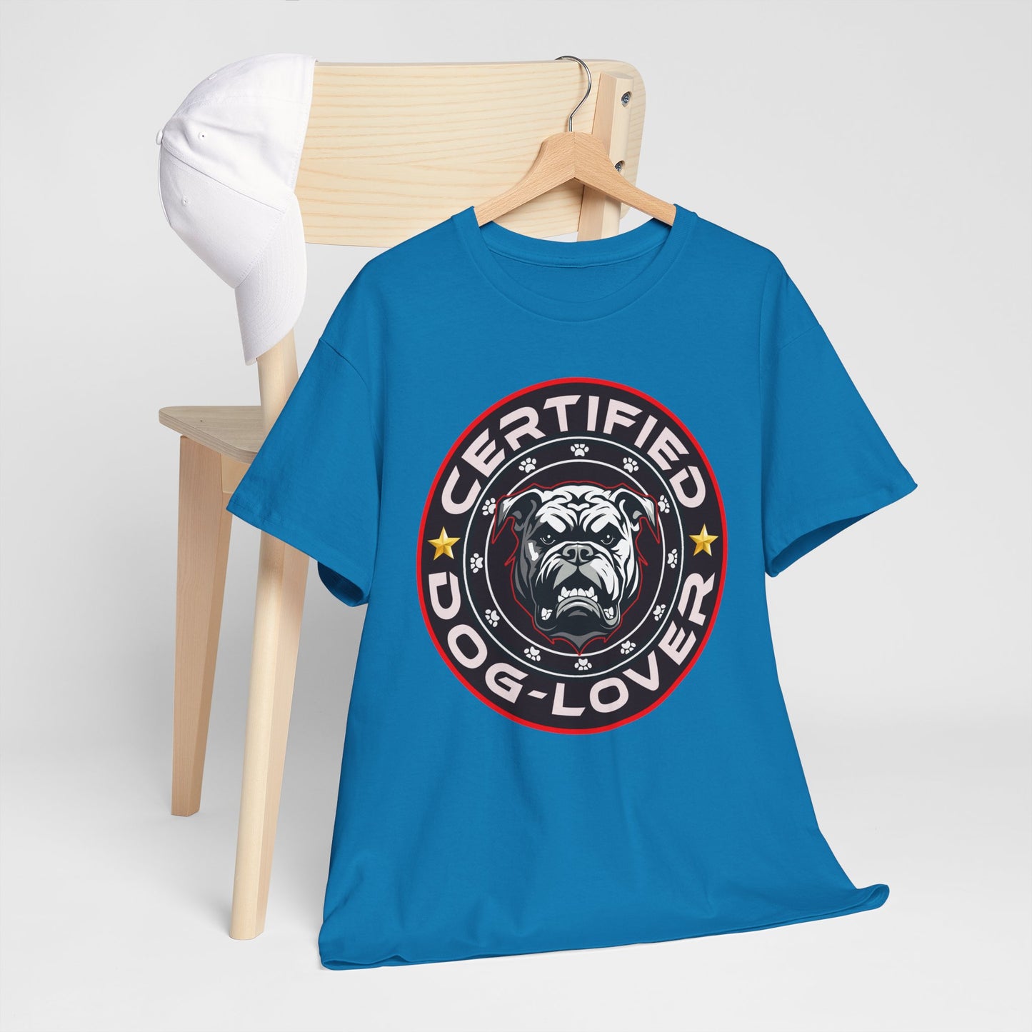 Certified Dog Lover, Unisex Heavy Cotton Tee, pets, animal care, bulldog, print design, png