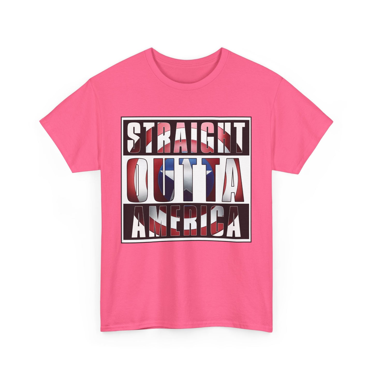 Straight Outta America, Captain America, Marvel, Unisex Heavy Cotton Tee, Graphic Design, t-shirt, t-shirts, png